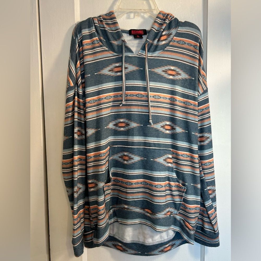 Rock & Roll Small Women's Navajo Pullover Hoodie Pre Owned & Comfy